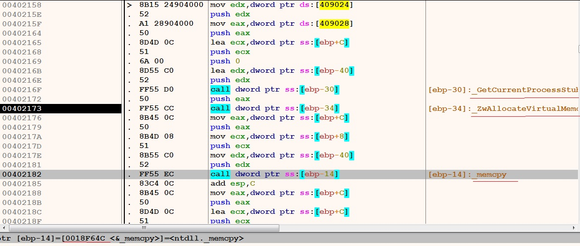 the table of addresses referenced at 3 places